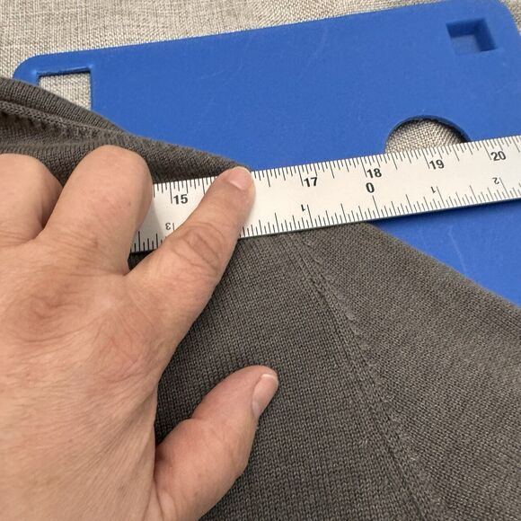 Calvin Klein Mens Med Cardigan Sweater Gray Cotton Full Zip‎ Grandpa Golf - Picture 10 of 11